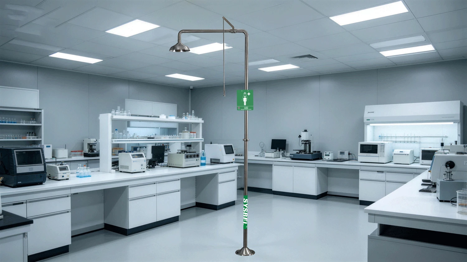 Sysbel Emergency Shower System WG7056FG | Green 304 SS Shower Sysbel Emergency Shower System WG7056FG | Green 304 SS Shower